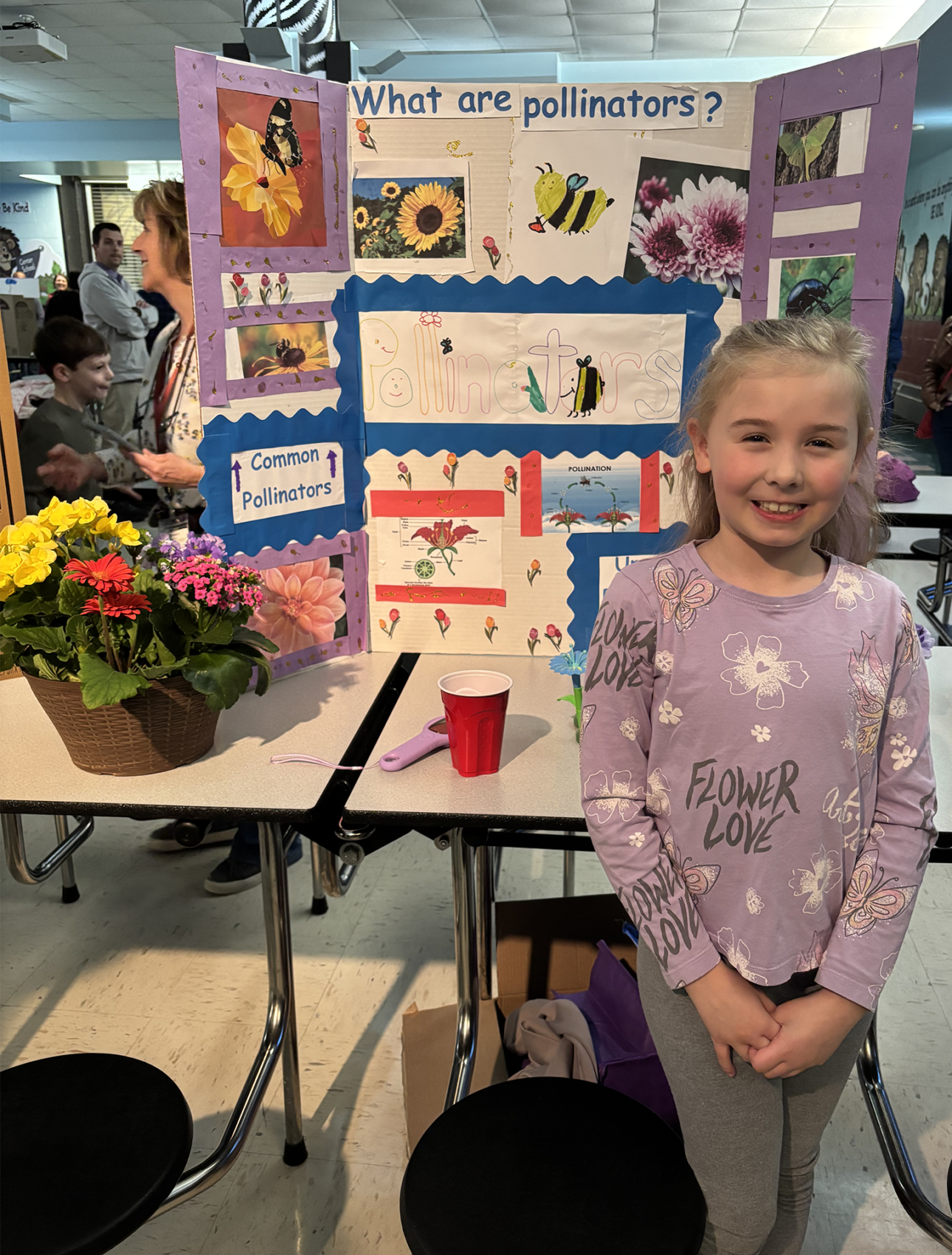 A Center Elementary School Science Fair project focused on pollination.