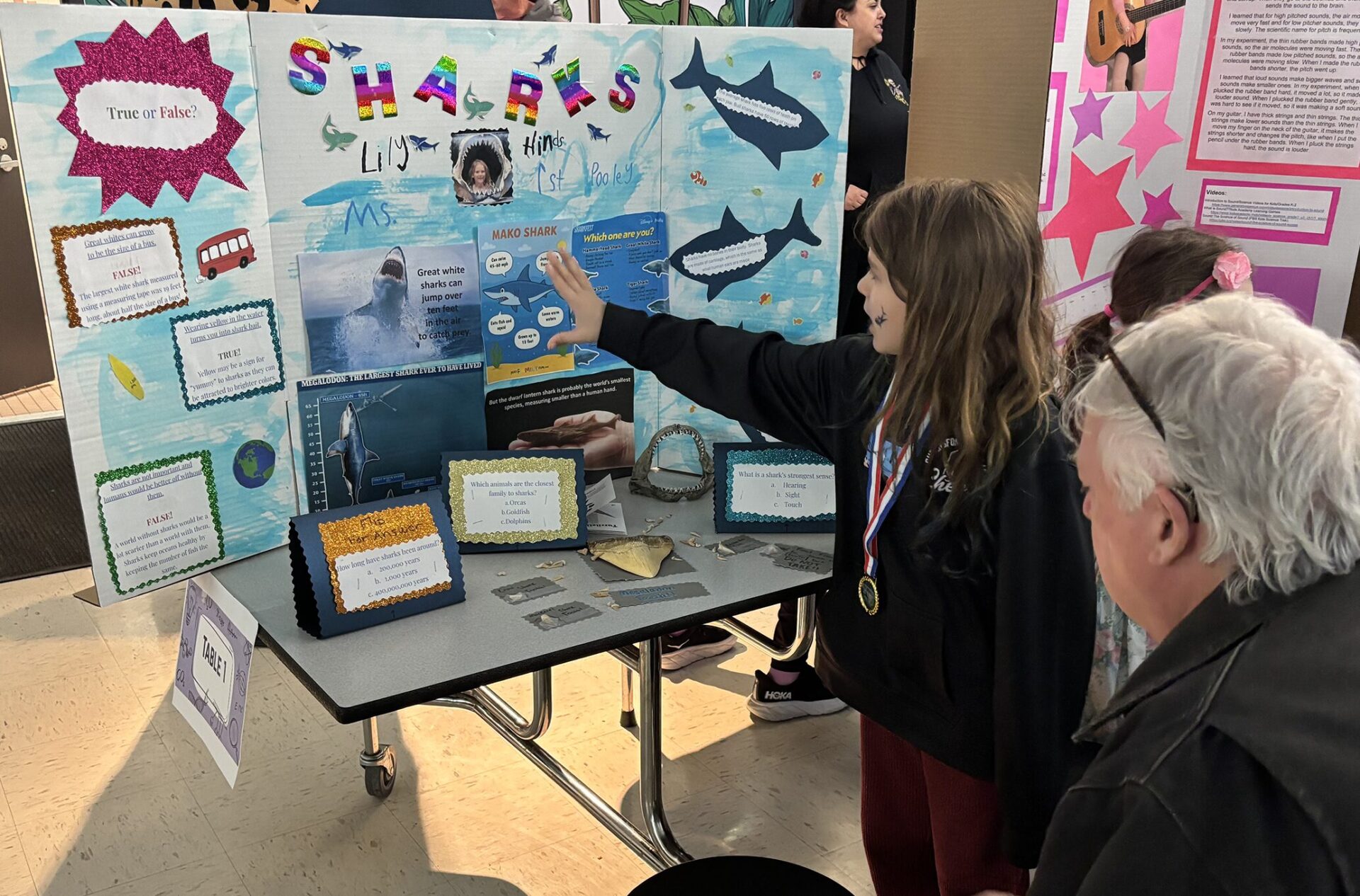 A Center Elementary School Science Fair project focused on sharks.