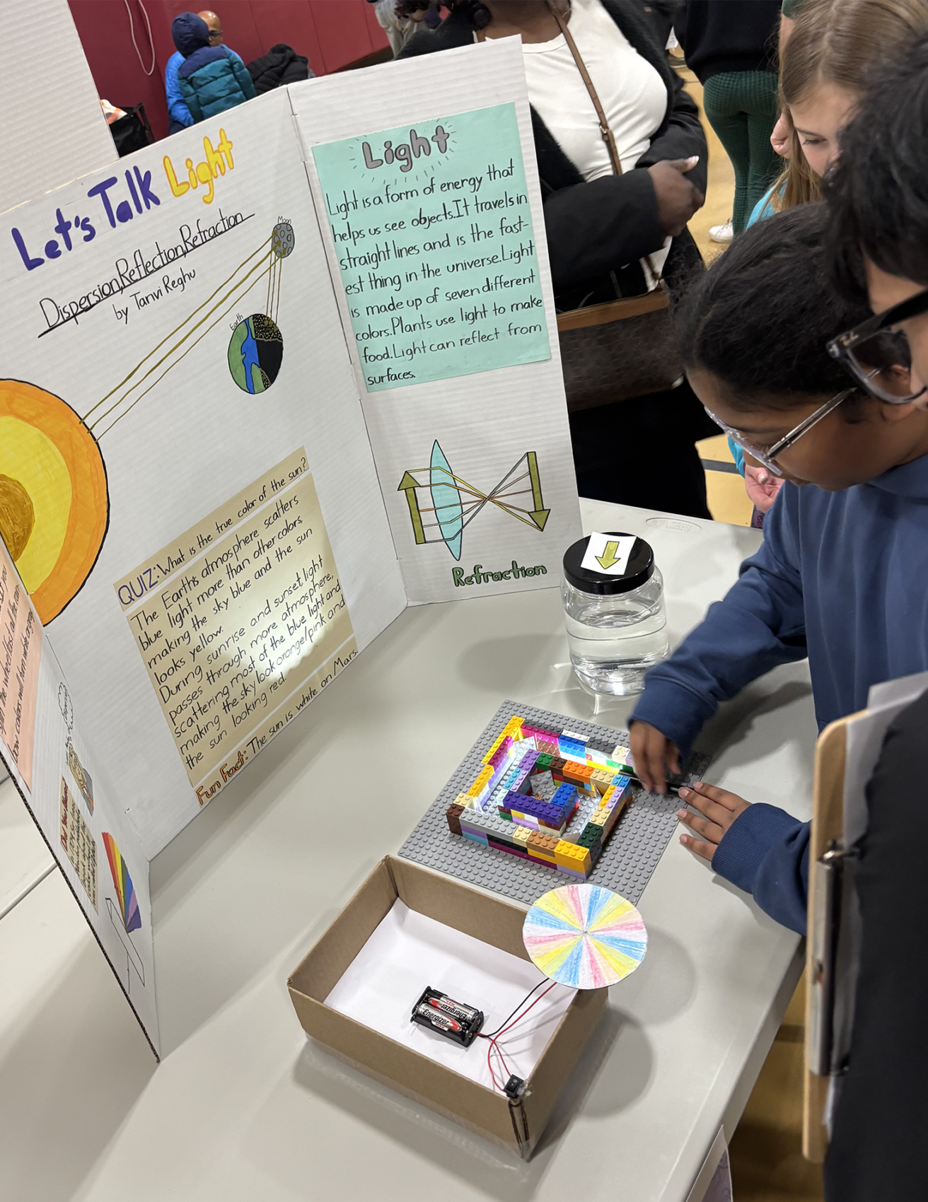 A Center Elementary School Science Fair project focused on light.