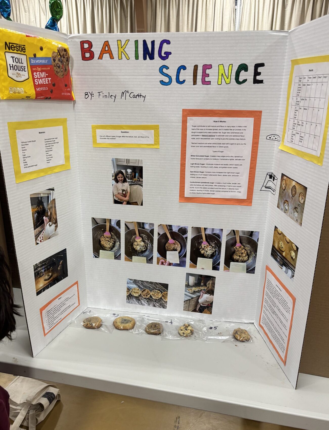 A Center Elementary School Science Fair project focused on baking.