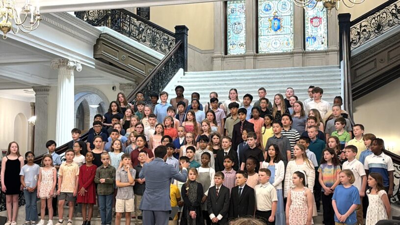 Center Elementary School fourth-grade students performed at the Massachusetts State House on May 18 as part of the Massachusetts Music Educators Association Advocacy Day.